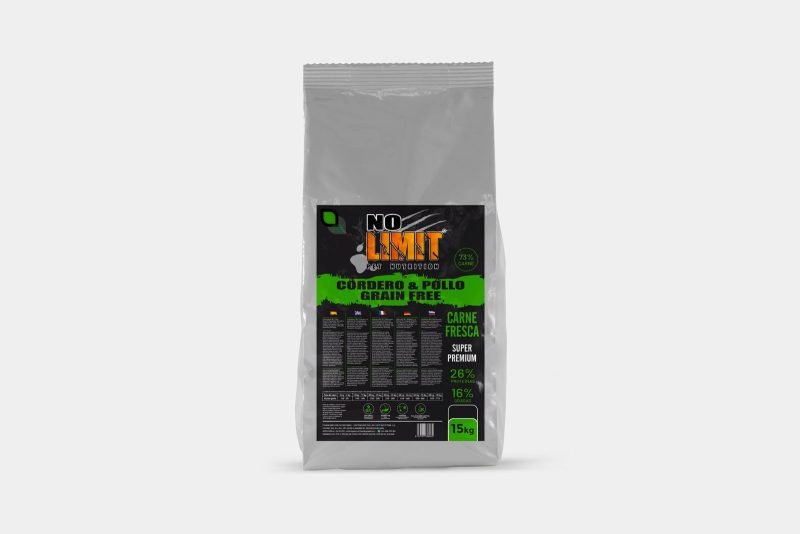 NO LIMIT CORDERO Y POLLO GRAIN FREE- 73% de carne ,sin cereales para digestiones sensibles