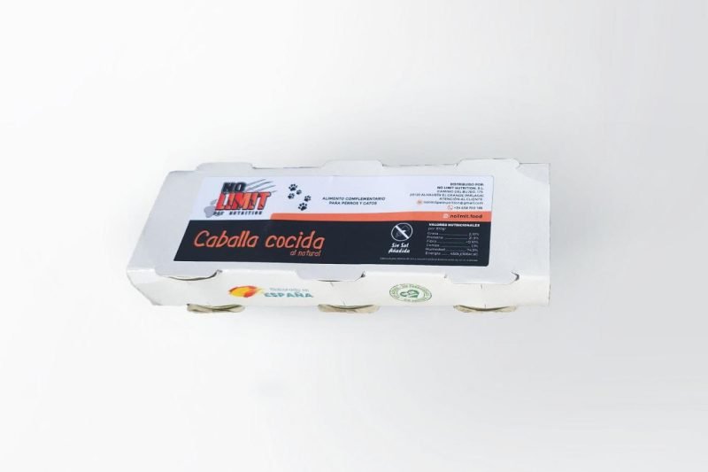 Caballa cocida al natural, para perros y gatos, 3 latas pak,3X80gr