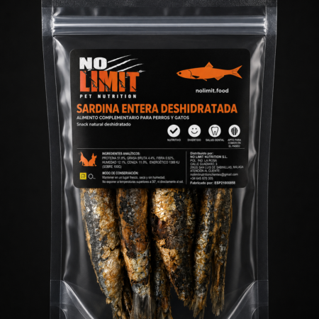 SARDINA ENTERA DESHIDRATADA NATURAL PARA PERROS Y GATOS.SNACK NATURAL DESHIDRATADO