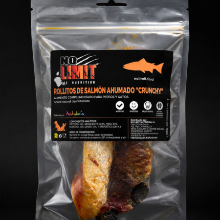 ROLLITOS DE SALMÓN AHUMADO “CRUNCHY” PARA PERROS Y GATOS.SNACK NATURAL DESHIDRATADO
