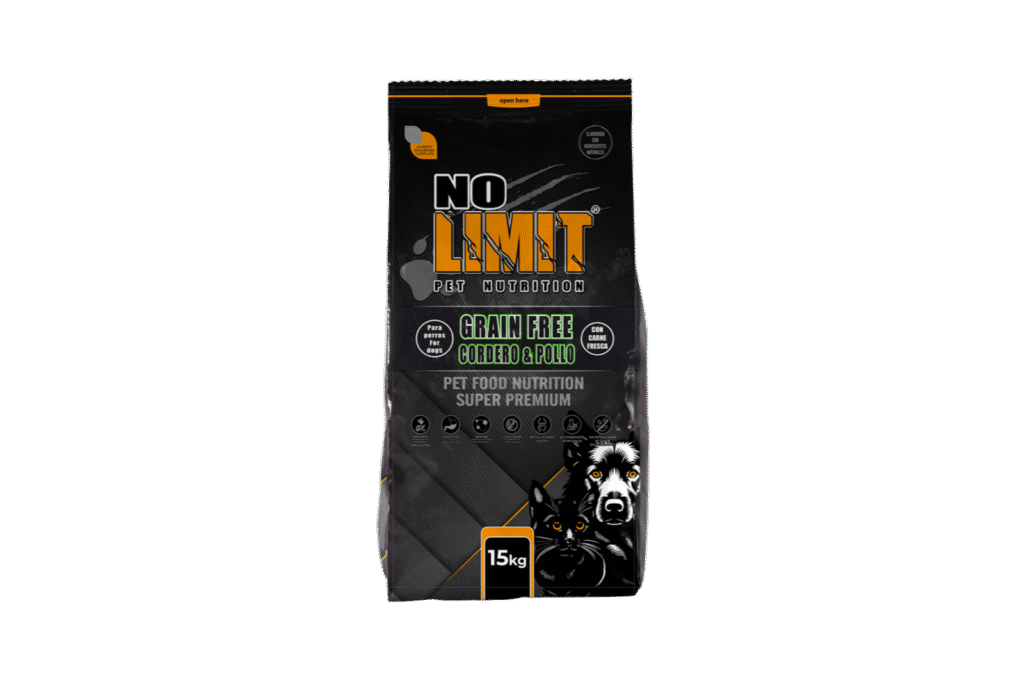 NO LIMIT CORDERO Y POLLO GRAIN FREE- alimento Sin cereal para digestiones sensibles para perros