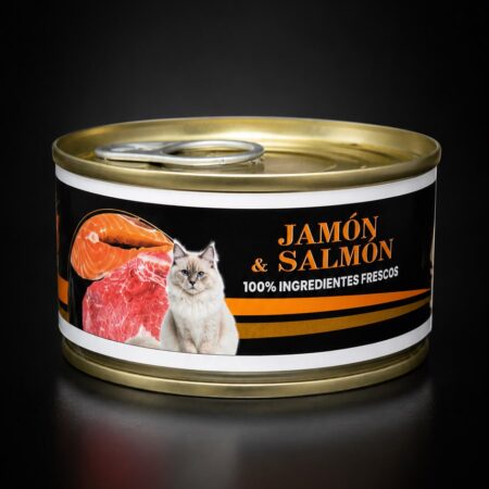 NO LIMIT JAMON & SALMON alimento completo 100% natural para gatos pack de 6 latas de 100g