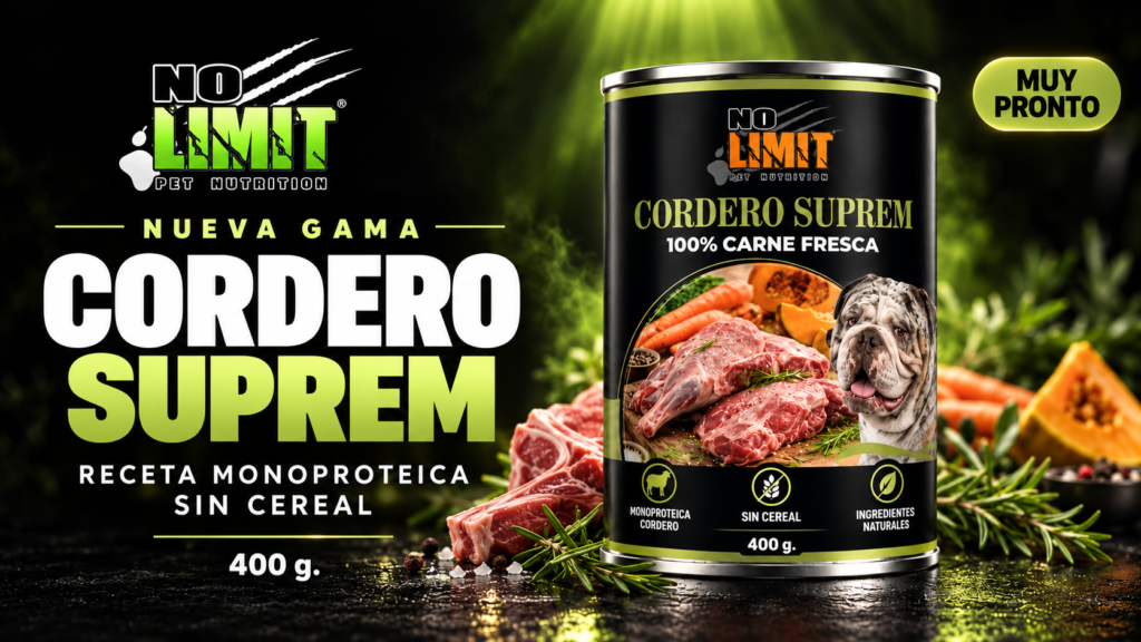 NO LIMIT Cordero Suprem: receta monoproteica sin cereal. Muy pronto.