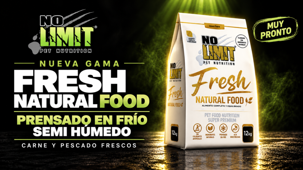 NO LIMIT Fresh Natural Food: nueva gama de alimento semihúmedo prensado en frío. Muy pronto.